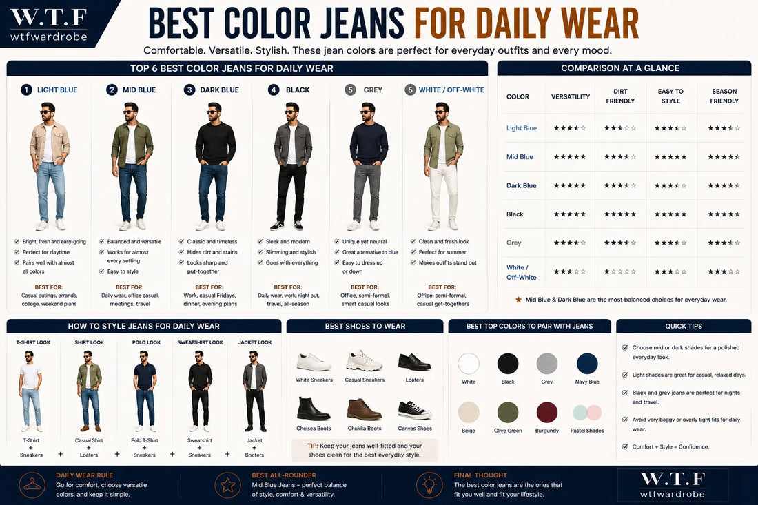 Best Color Jeans for Daily Wear: A Complete Guide for Men