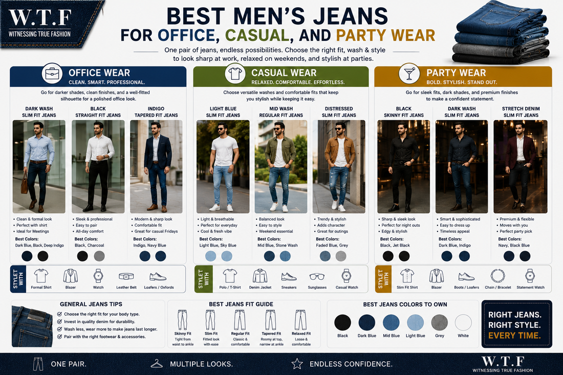 Best Men's Jeans for Office, Casual, and Party Wear