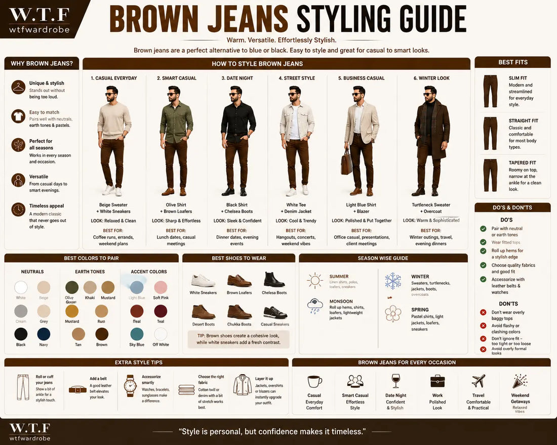 How to Wear Brown Jeans for Men