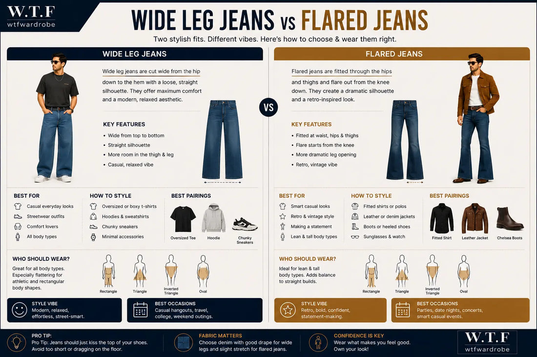 Wide Leg Jeans vs Flared Jeans: Which Style is Better for Men?