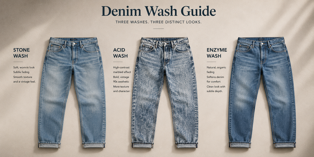 Stone Wash vs Acid Wash vs Enzyme Wash Jeans Explained