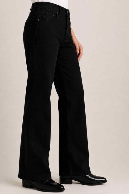 W.T.F Men Black Bootcut Classic Jeans