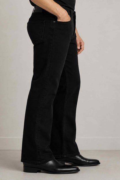 W.T.F Men Black Bootcut Classic Jeans