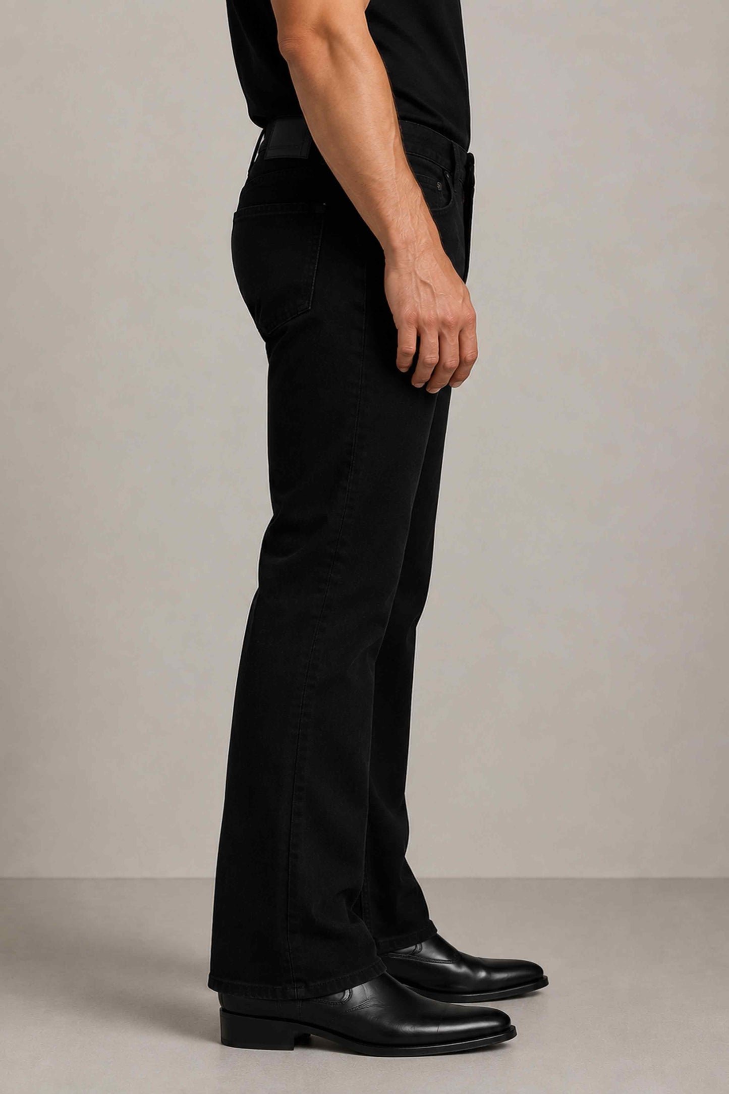 W.T.F Men Black Bootcut Classic Jeans