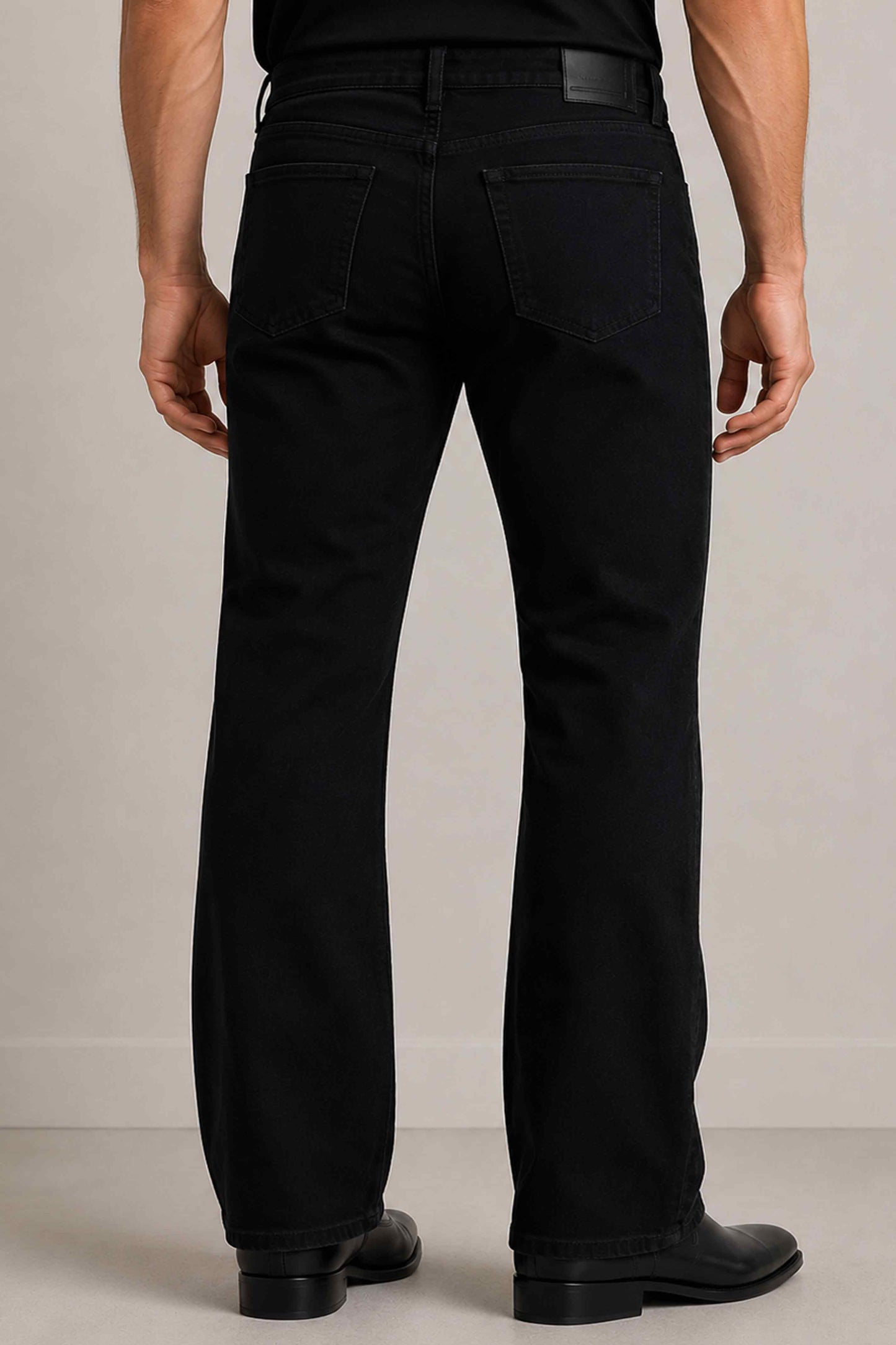 W.T.F Men Black Bootcut Classic Jeans