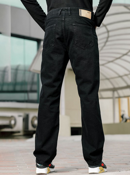 W.T.F. Men Comfort Cotton Mid-Rise Relaxed Fit Jeans