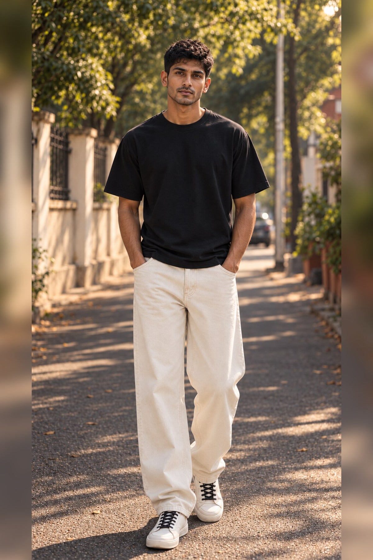 WTF Ecru Relaxed Fit Jeans for Men | W.T.F®