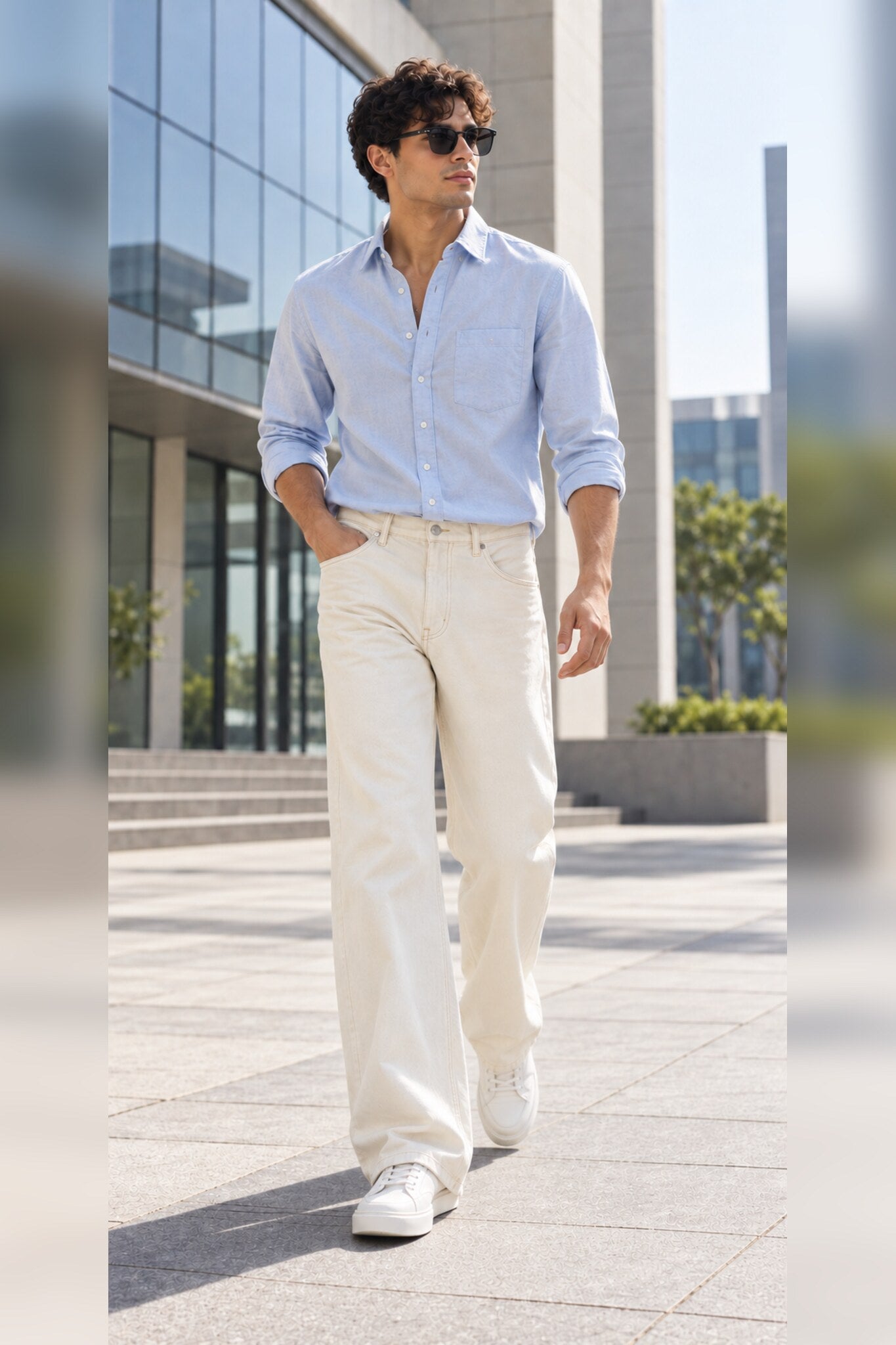 WTF Ecru Baggy Jeans for Men | W.T.F®