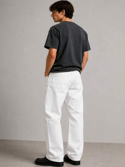 W.T.F Men Pure Cotton Comfort Straight Fit Jeans