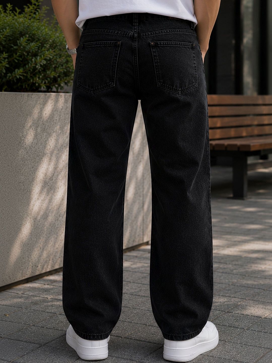 W.T.F Men Pure Cotton Comfort Charcoal Straight Fit Jeans