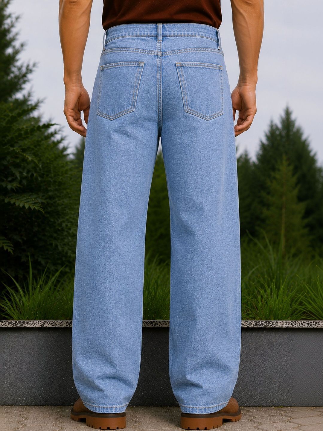 W.T.F Men Pure Cotton Comfort Blue Relaxed Fit Jeans