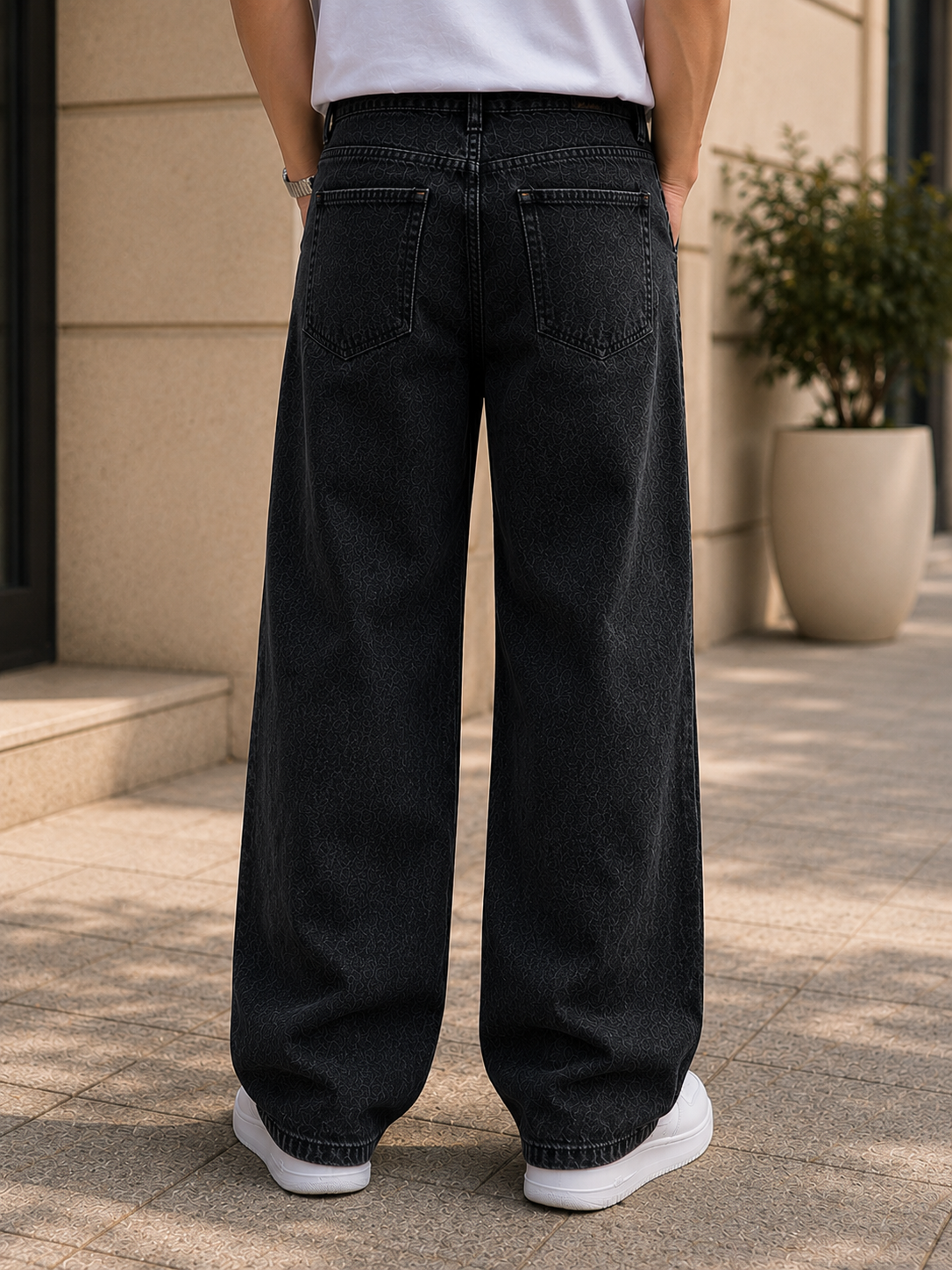 W.T.F Men Pure Cotton Comfort Charcoal Relaxed Fit Jeans