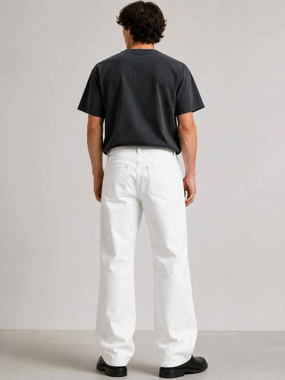 W.T.F Men Pure Cotton Comfort Straight Fit Jeans
