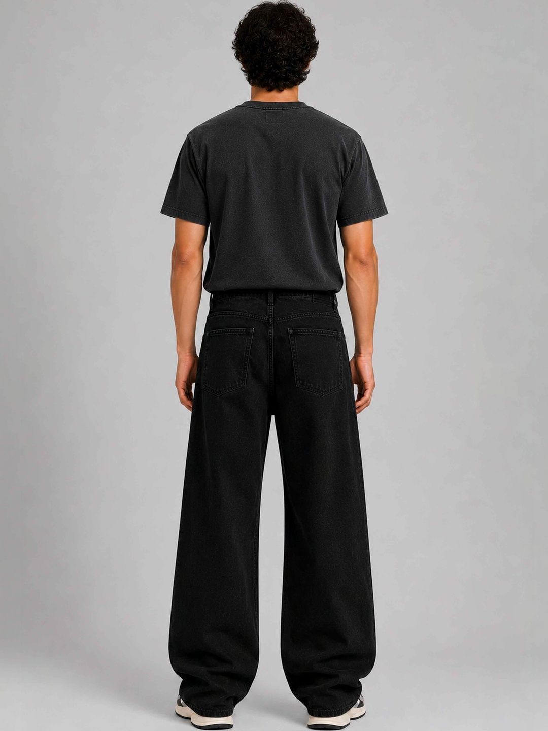 W.T.F Men Pure Cotton Comfort Black Regular Fit Jeans