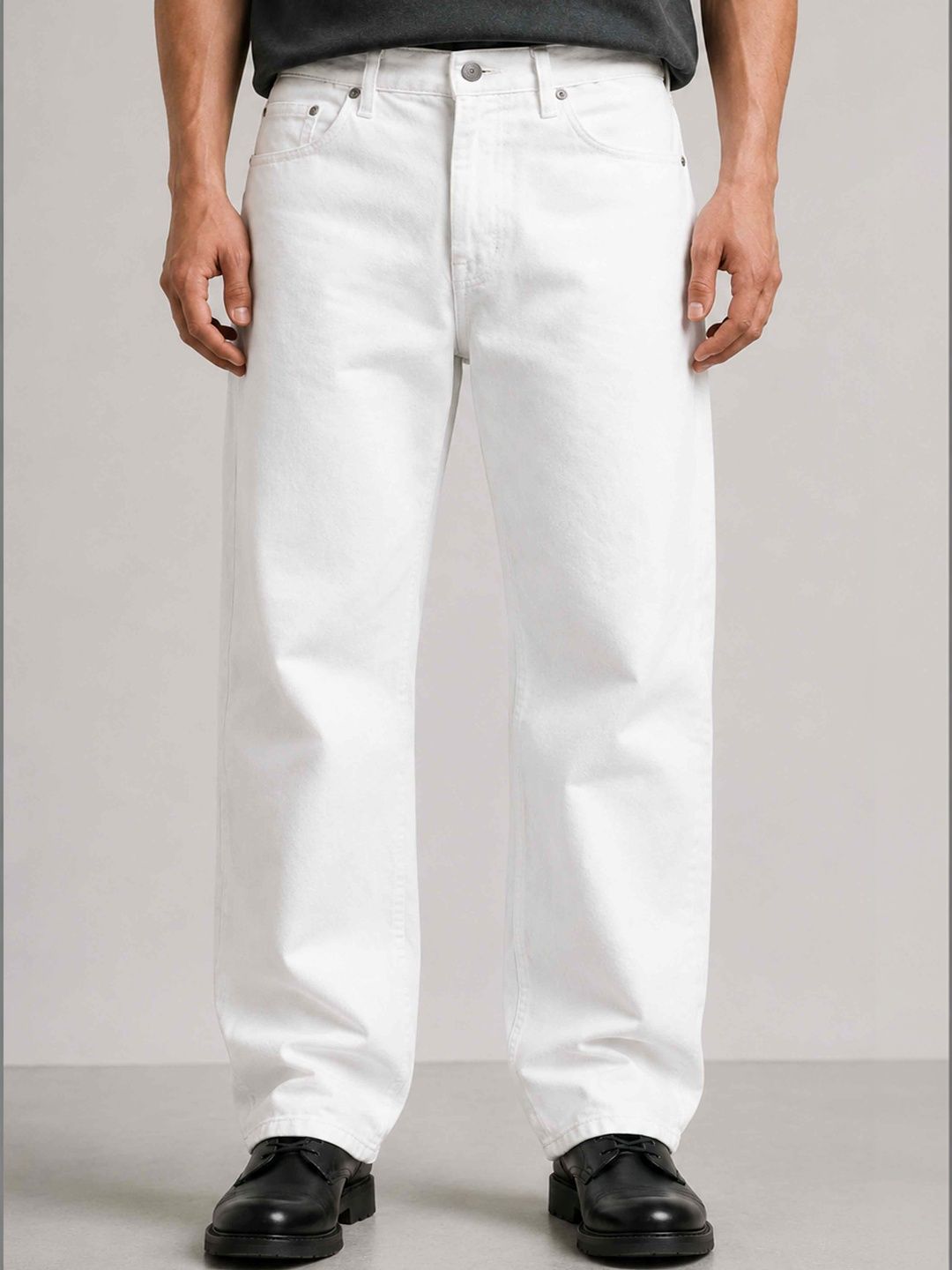 W.T.F Men Pure Cotton Comfort Straight Fit Jeans