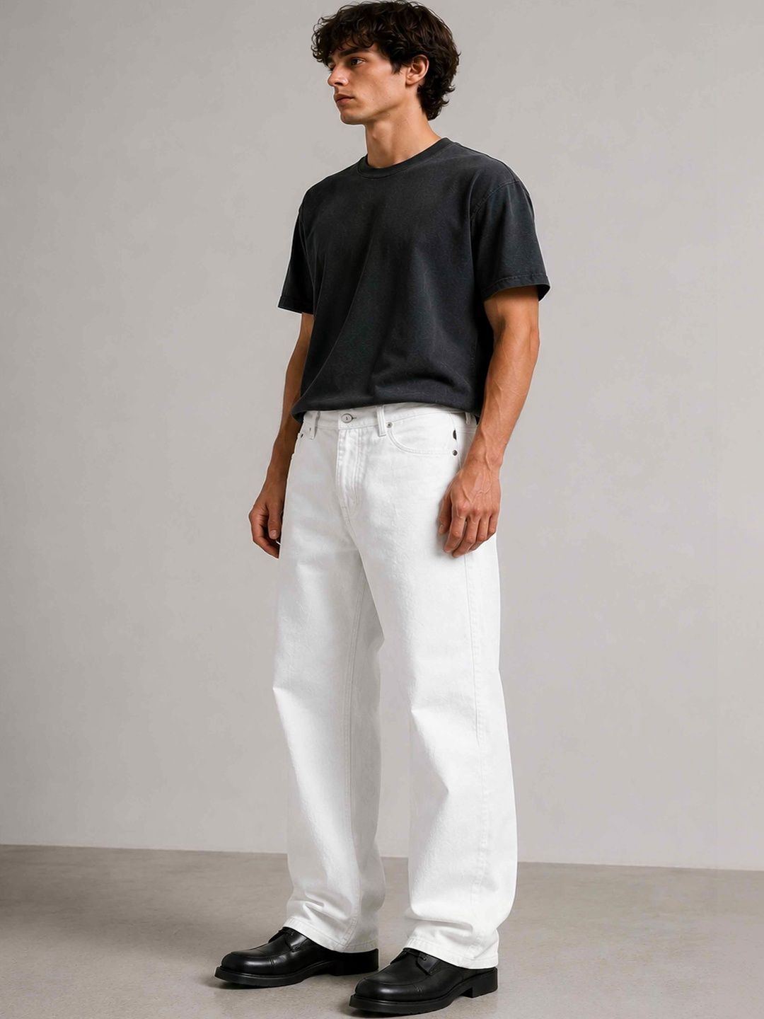 W.T.F Men Pure Cotton Comfort Straight Fit Jeans