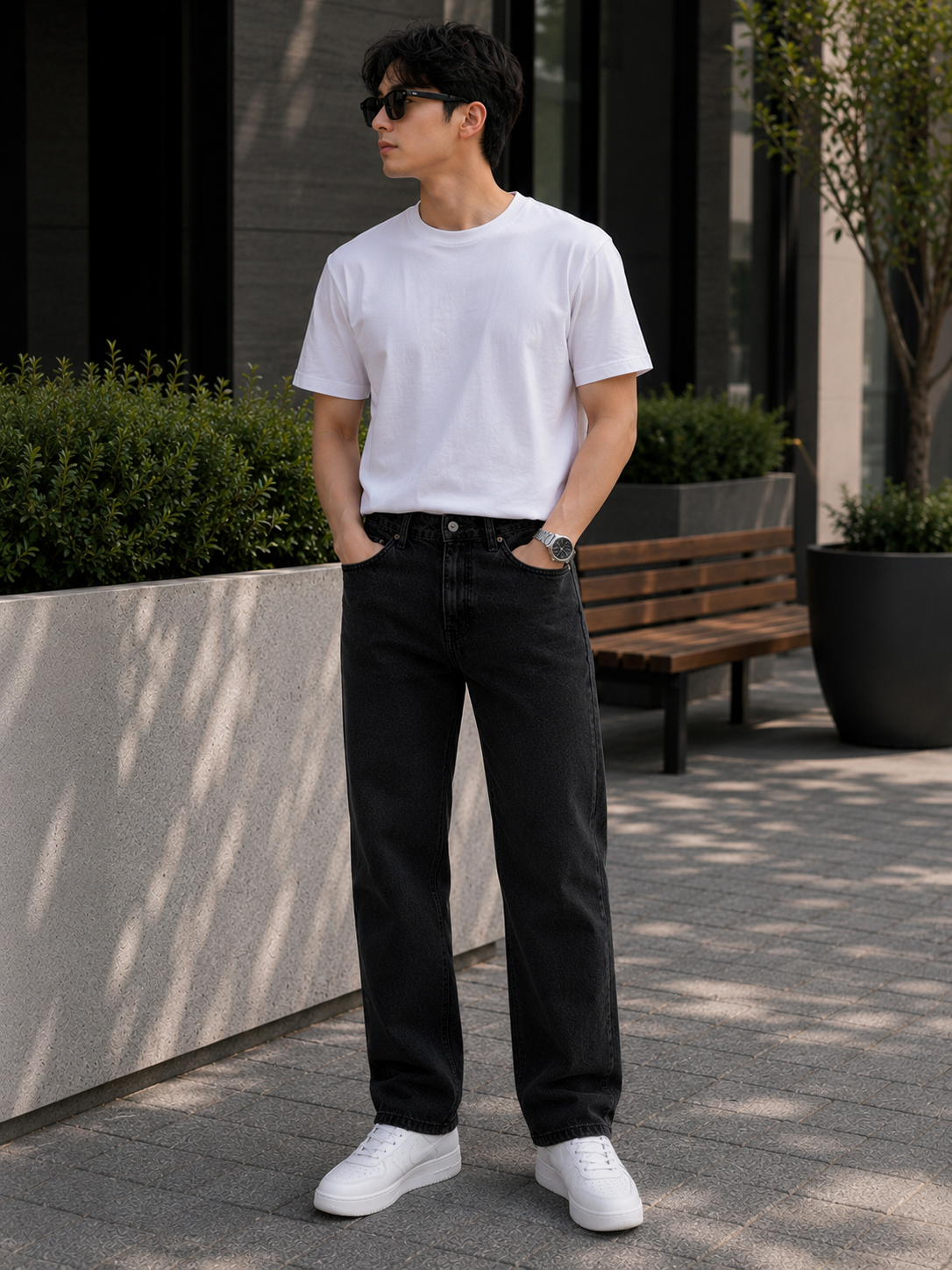 W.T.F Men Pure Cotton Comfort Charcoal Regular Fit Jeans