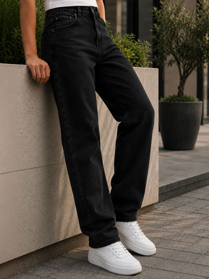 W.T.F Men Pure Cotton Comfort Charcoal Regular Fit Jeans